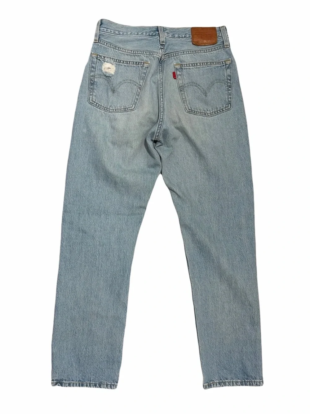 Levi’s 501 Distressed Light Wash Straight Leg Jeans
